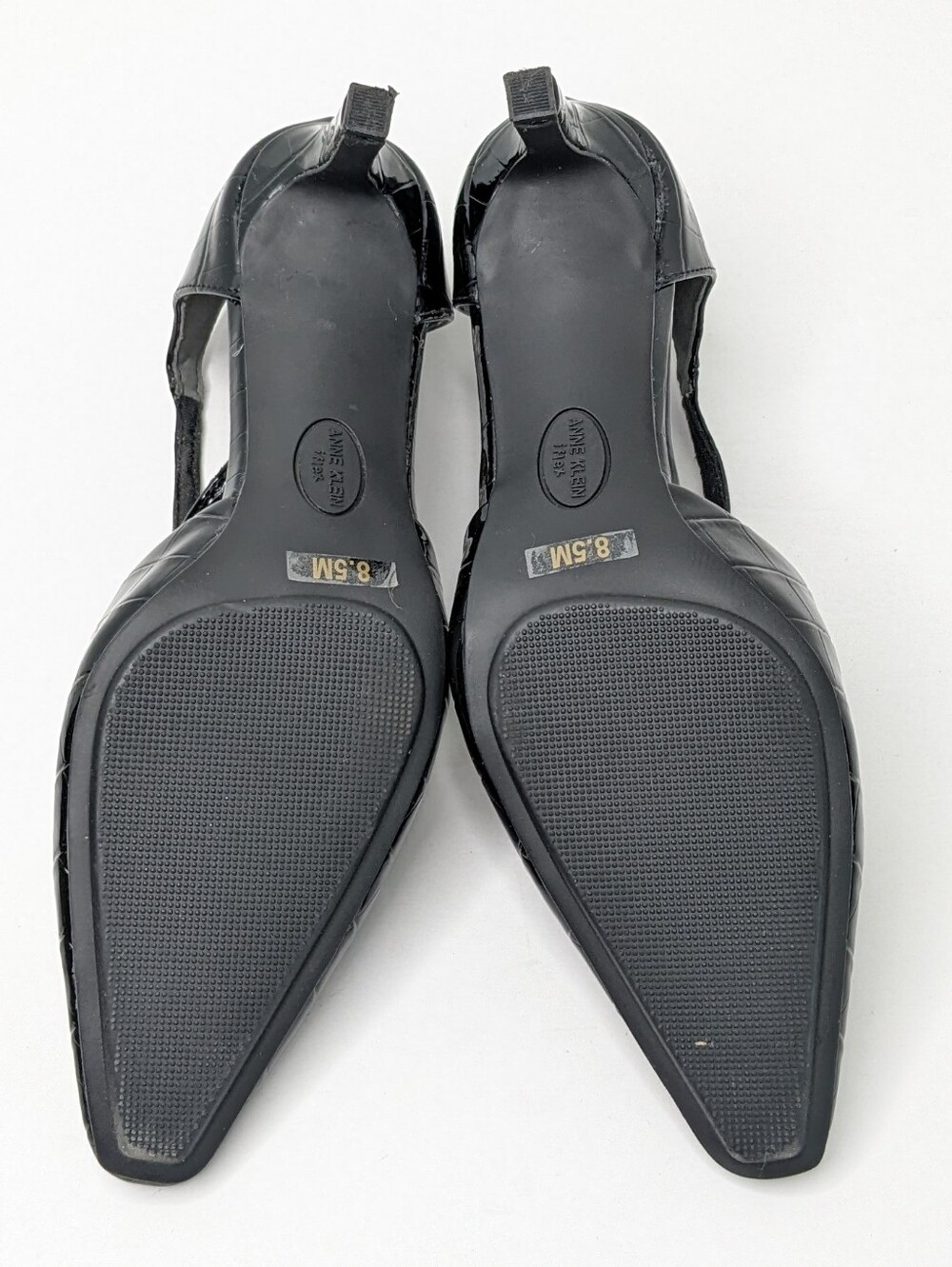 Anne Klein Robyn Croc Embossed Ankle Strap Pumps Black Women's 8.5 - Picture 5 of 7